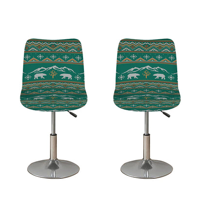 Polar Bear Knitted Pattern Print Bar Stool Covers