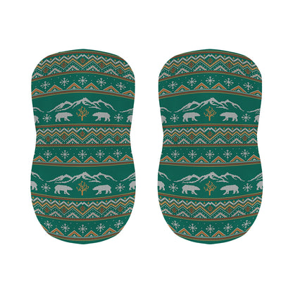 Polar Bear Knitted Pattern Print Bar Stool Covers