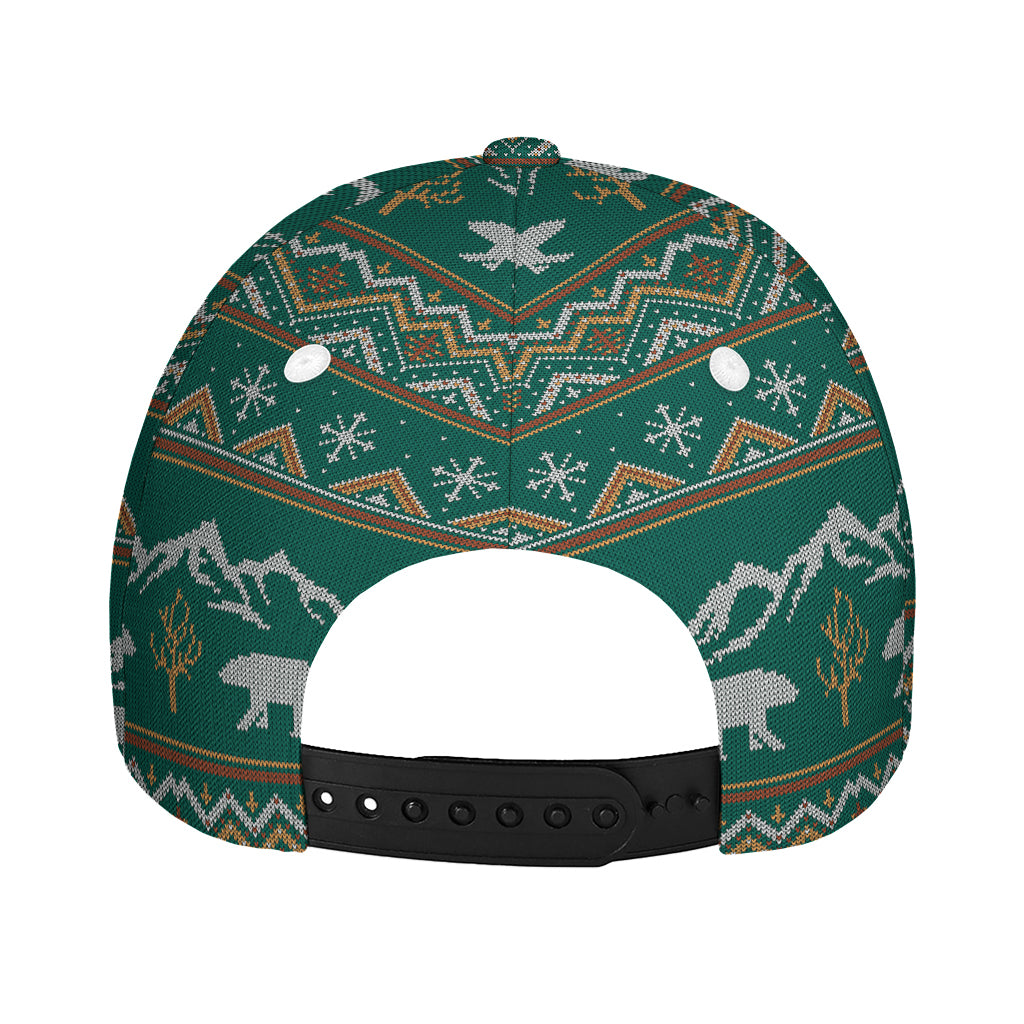 Polar Bear Knitted Pattern Print Baseball Cap