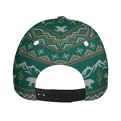 Polar Bear Knitted Pattern Print Baseball Cap