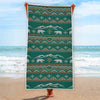 Polar Bear Knitted Pattern Print Beach Towel