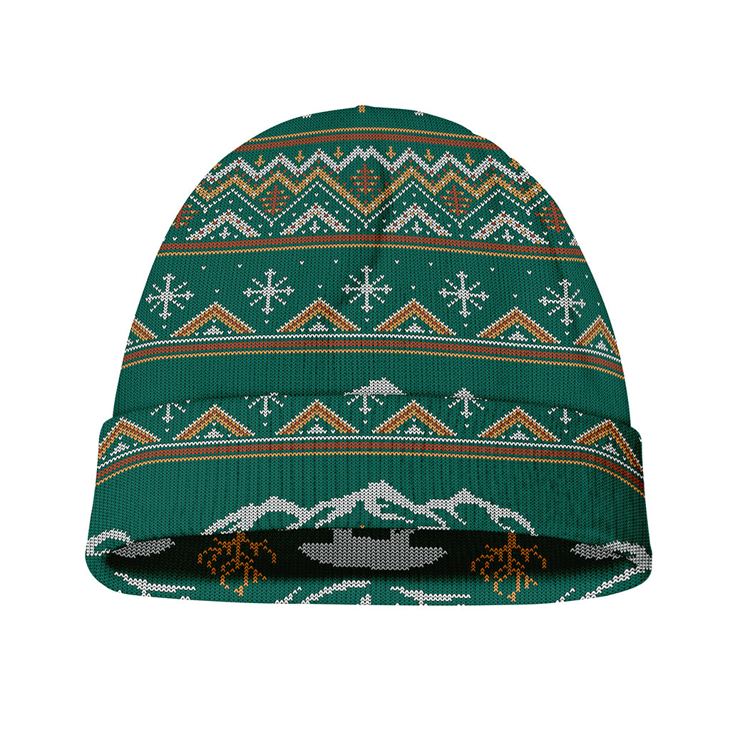 Polar Bear Knitted Pattern Print Beanie