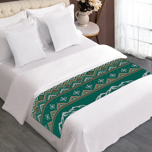 Polar Bear Knitted Pattern Print Bed Runner
