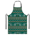 Polar Bear Knitted Pattern Print Bib Apron With Pocket