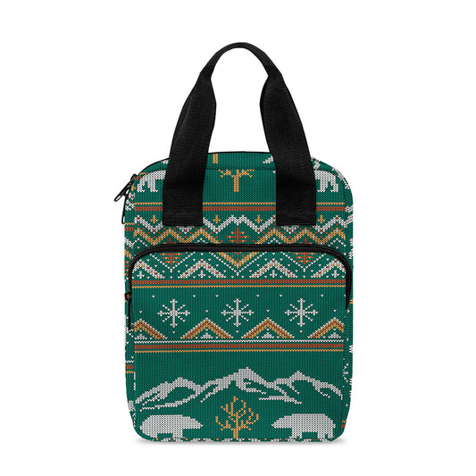 Polar Bear Knitted Pattern Print Bible Tote Bag