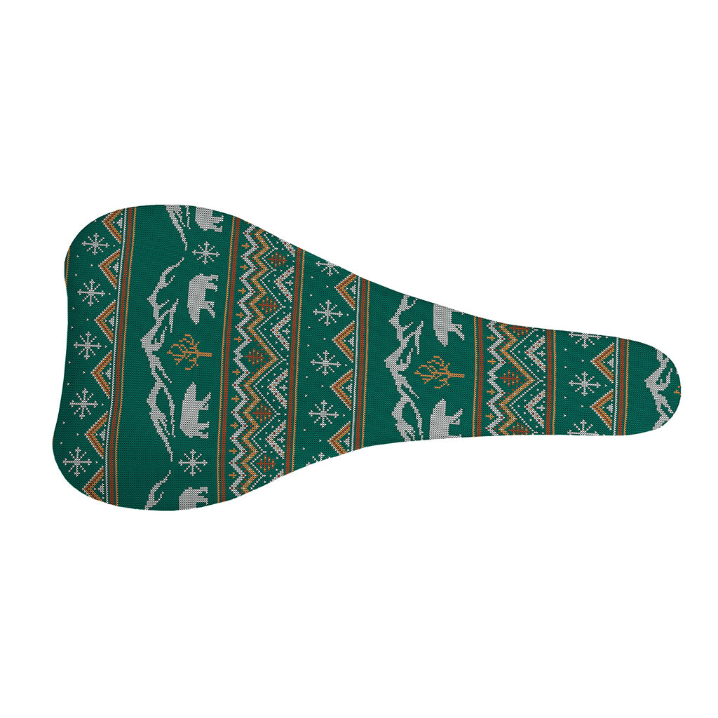 Polar Bear Knitted Pattern Print Bicycle Seat Cover