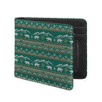 Polar Bear Knitted Pattern Print Bifold Wallet