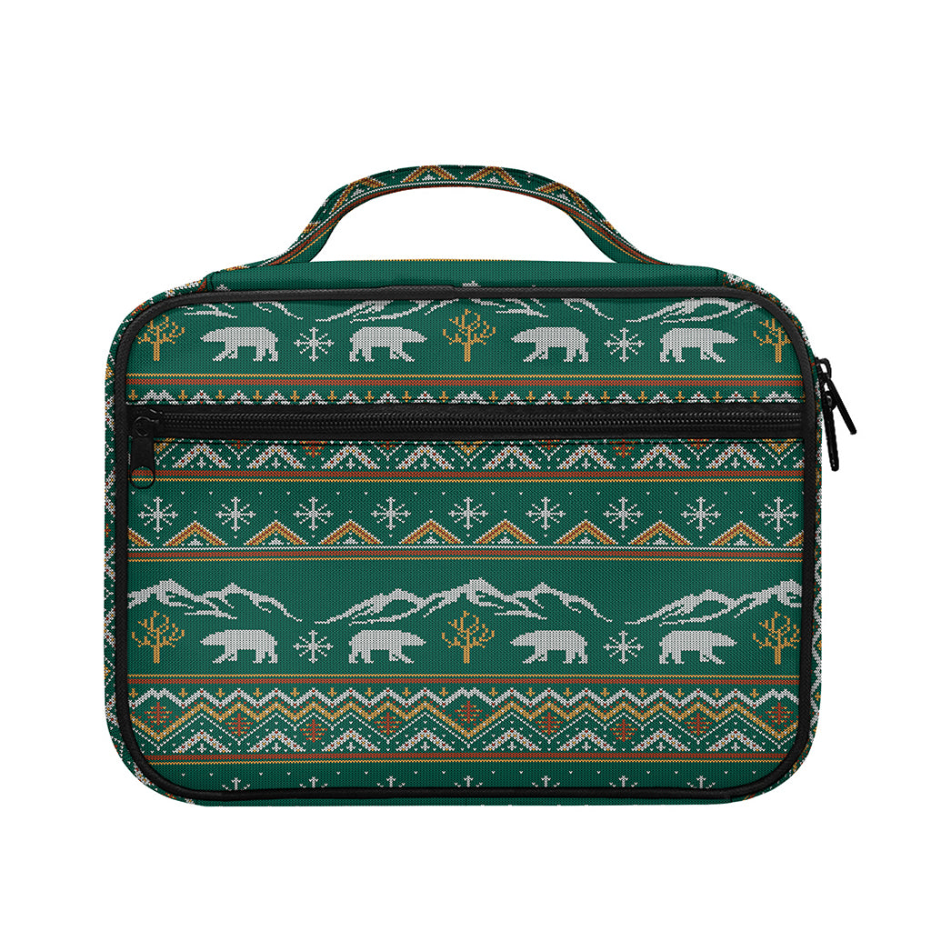 Polar Bear Knitted Pattern Print Briefcase Bible Bag