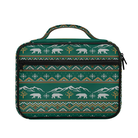 Polar Bear Knitted Pattern Print Briefcase Bible Bag