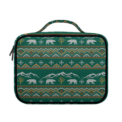 Polar Bear Knitted Pattern Print Briefcase Bible Bag