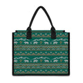 Polar Bear Knitted Pattern Print Canvas Tote Bag