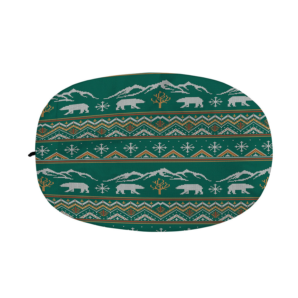 Polar Bear Knitted Pattern Print Car Side Mirror Covers