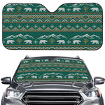 Polar Bear Knitted Pattern Print Car Windshield Sun Shade