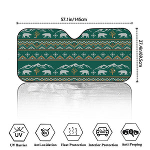 Polar Bear Knitted Pattern Print Car Windshield Sun Shade