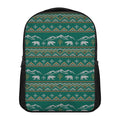 Polar Bear Knitted Pattern Print Casual Backpack