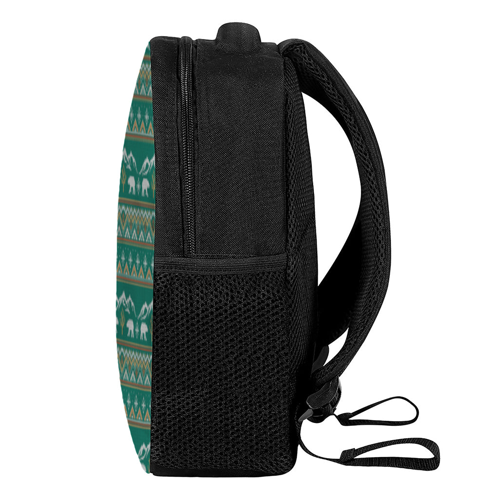 Polar Bear Knitted Pattern Print Casual Backpack