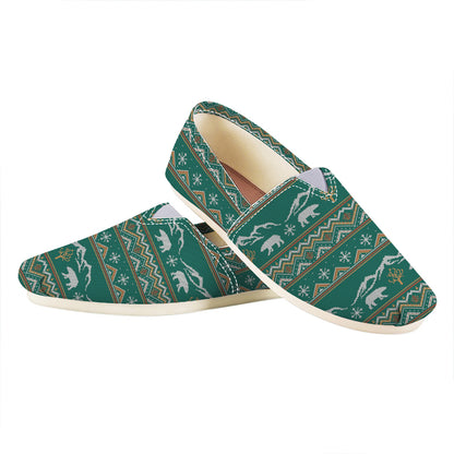 Polar Bear Knitted Pattern Print Casual Shoes
