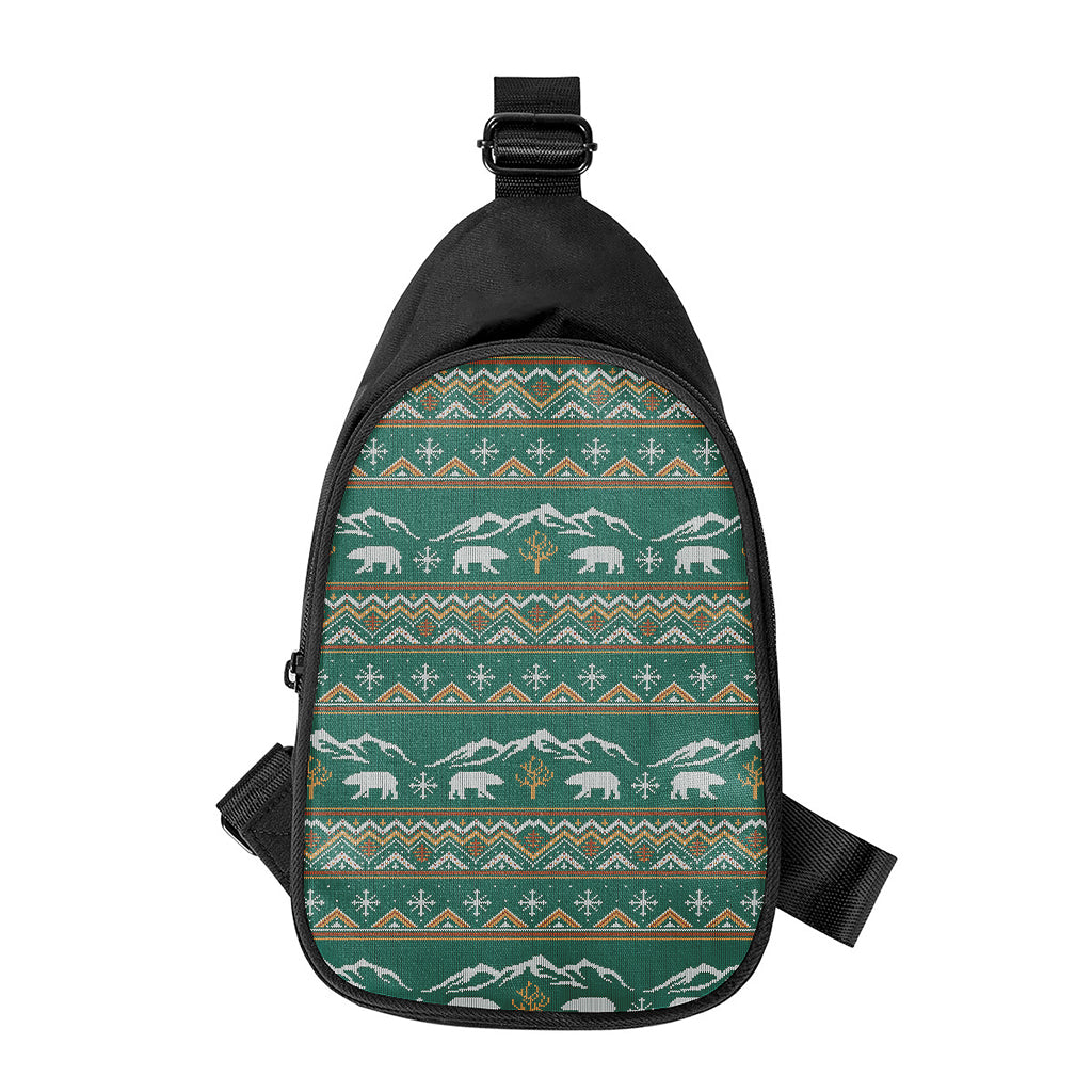 Polar Bear Knitted Pattern Print Chest Bag