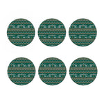Polar Bear Knitted Pattern Print Coaster Set