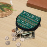 Polar Bear Knitted Pattern Print Coin Purse
