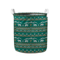 Polar Bear Knitted Pattern Print Collapsible Laundry Basket