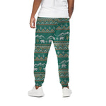 Polar Bear Knitted Pattern Print Cotton Pants