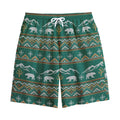 Polar Bear Knitted Pattern Print Cotton Shorts