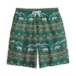 Polar Bear Knitted Pattern Print Cotton Shorts