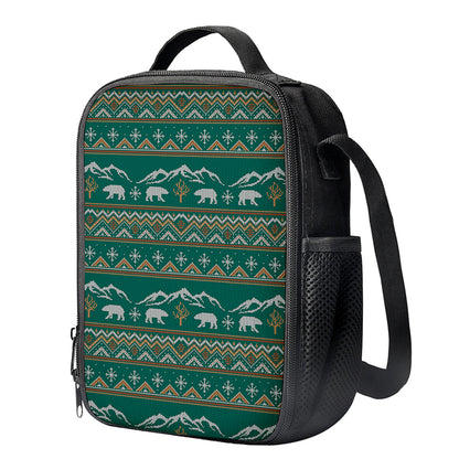 Polar Bear Knitted Pattern Print Crossbody Lunch Bag