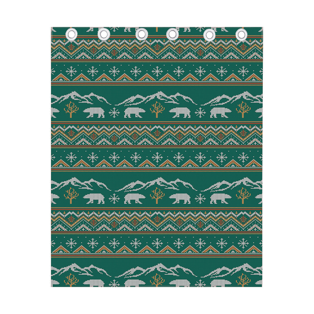 Polar Bear Knitted Pattern Print Curtain