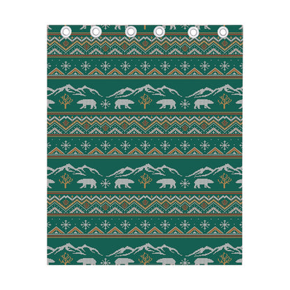 Polar Bear Knitted Pattern Print Curtain
