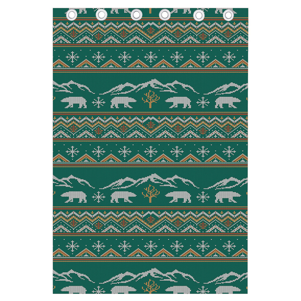 Polar Bear Knitted Pattern Print Curtain