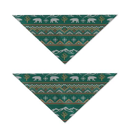 Polar Bear Knitted Pattern Print Dog Bandana