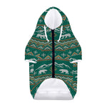 Polar Bear Knitted Pattern Print Dog Zip Up Hoodie