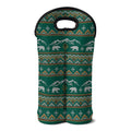 Polar Bear Knitted Pattern Print Double Neoprene Wine Tote