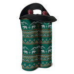 Polar Bear Knitted Pattern Print Double Neoprene Wine Tote