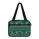 Polar Bear Knitted Pattern Print Double Strap Bible Bag