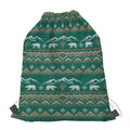 Polar Bear Knitted Pattern Print Drawstring Bag