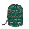Polar Bear Knitted Pattern Print Drawstring Makeup Bag