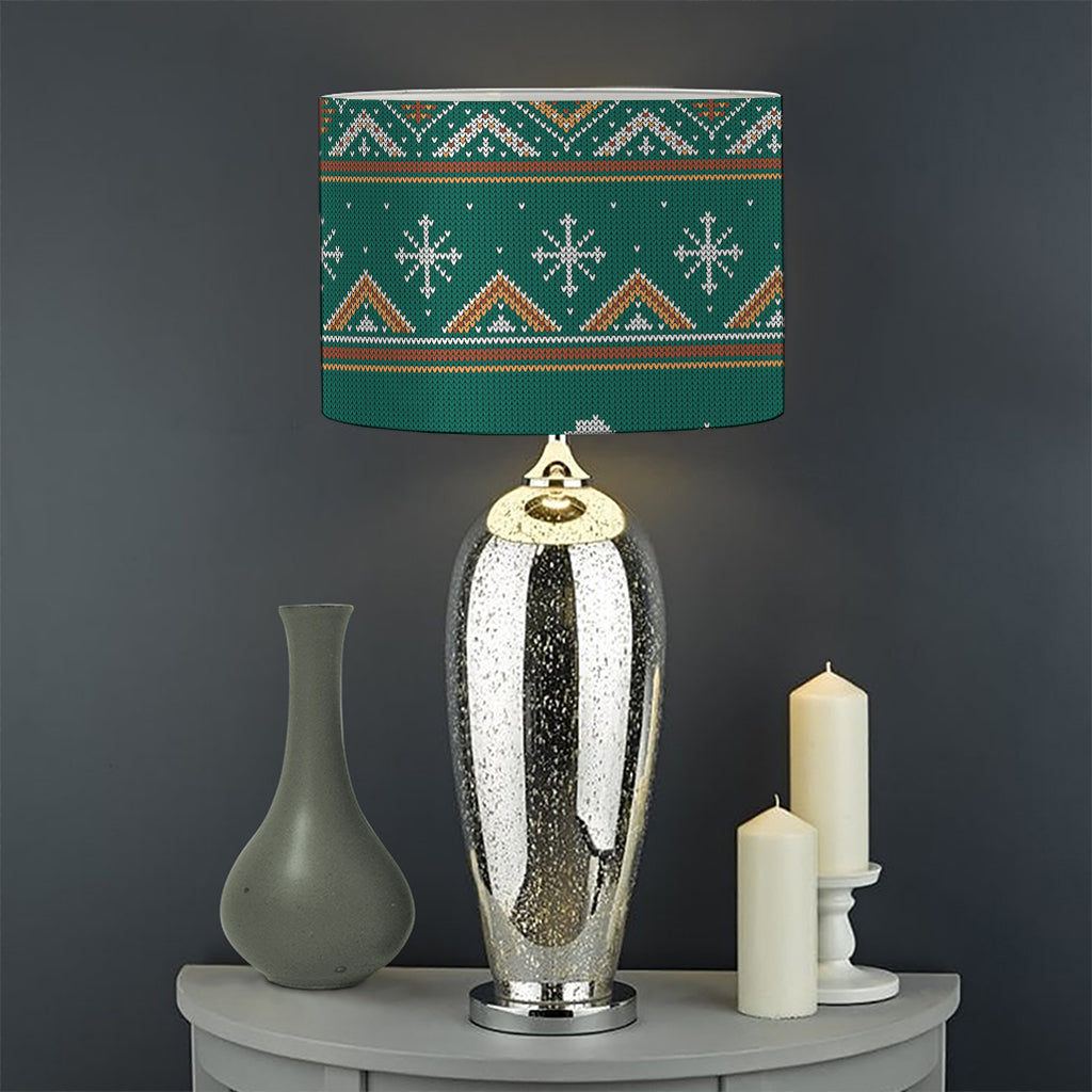 Polar Bear Knitted Pattern Print Drum Lamp Shade