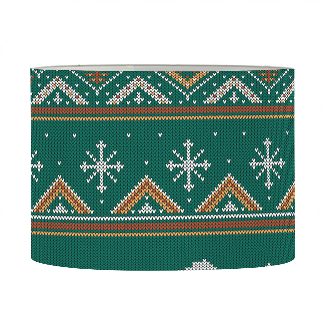 Polar Bear Knitted Pattern Print Drum Lamp Shade