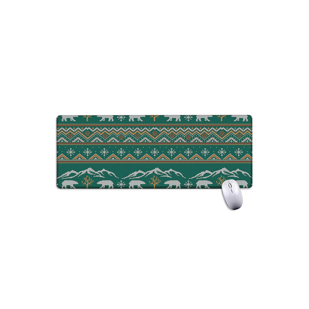 Polar Bear Knitted Pattern Print Extended Mouse Pad