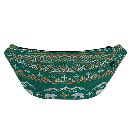 Polar Bear Knitted Pattern Print Fanny Pack