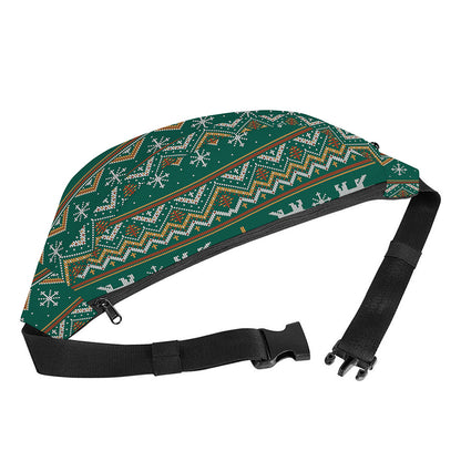 Polar Bear Knitted Pattern Print Fanny Pack