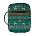 Polar Bear Knitted Pattern Print Front Pocket Bible Bag