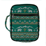 Polar Bear Knitted Pattern Print Front Pocket Bible Bag