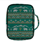 Polar Bear Knitted Pattern Print Front Pocket Bible Bag