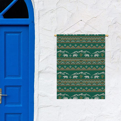Polar Bear Knitted Pattern Print Garden Flag