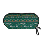 Polar Bear Knitted Pattern Print Glasses Case