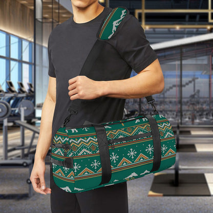 Polar Bear Knitted Pattern Print Gym Bag
